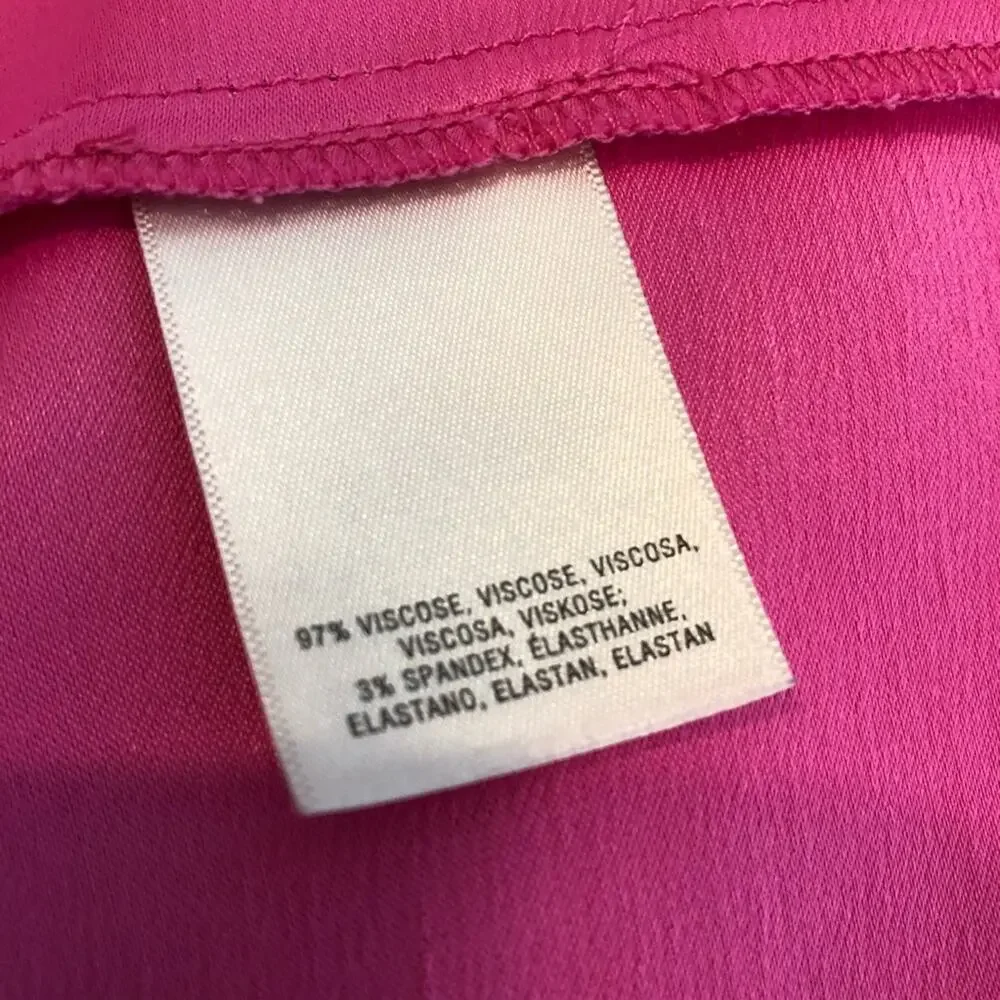 Anthropologie HD in Paris bright pink v neck swing dress size 6